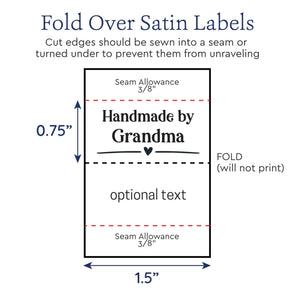125 Satin Custom Labels for Handmade Items PRECUT FOLDED 